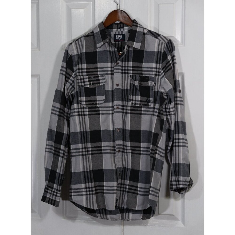 Black White button down - M
